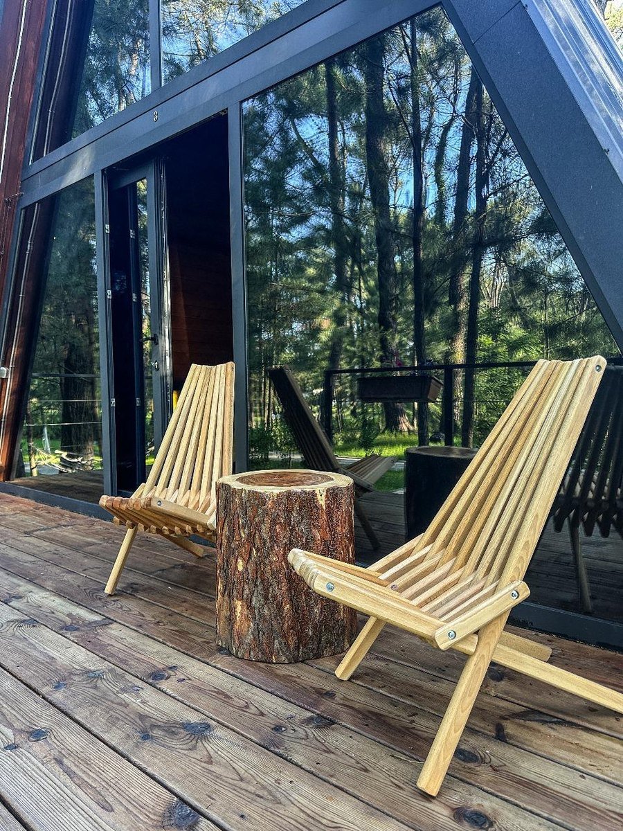 Private deck seating at Dream Cottages Georgia