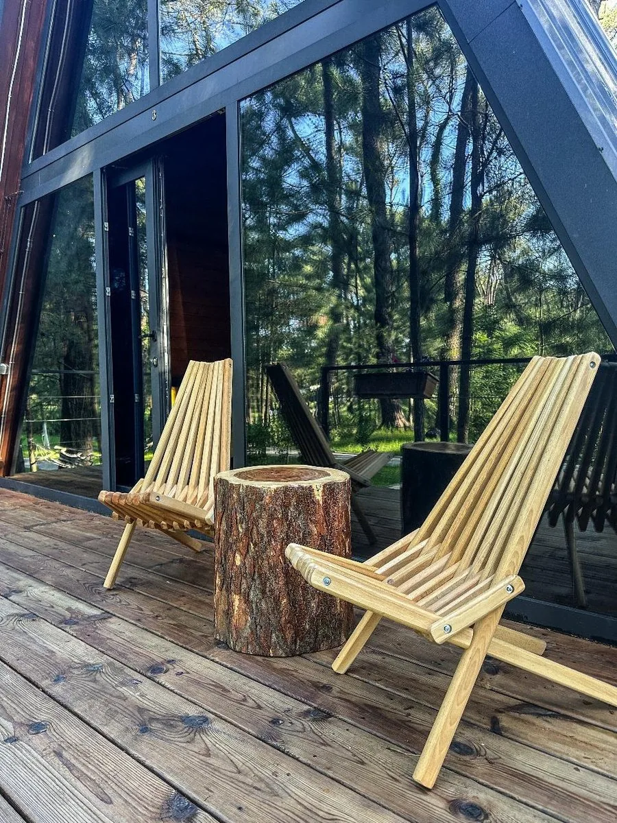 Private deck seating at Dream Cottages Georgia